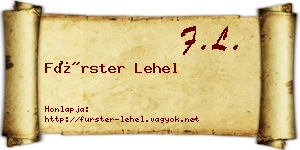 Fürster Lehel névjegykártya
